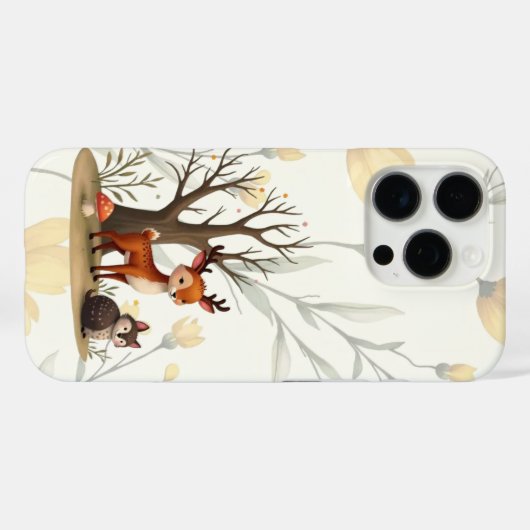 Whimsical Deer & Hedgehog iPhone/iPad Case (Achterkant (horizontaal))