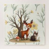 Whimsical Deer & Hedgehog Puzzle with Gift Box Legpuzzel (Verticaal)