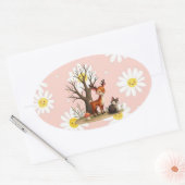 Whimsical Deer & Hedgehog Sticker (Envelop)