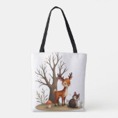 Whimsical Deer & Hedgehog Tote Tote Bag (Achterkant)