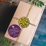 Whimsical Deer Merry Christmas Choose Your Color Ronde Sticker<br><div class="desc">Send out this year's foliday greetings in style with the single and modern foliday stickers. The design features heeft een whimsical deer and white typography script "Merry Christmas" wording. These stickers can be used as envelope seals, Christmas gift tags, foliday party favor stickers, and much more. Easily add your custom...</div>