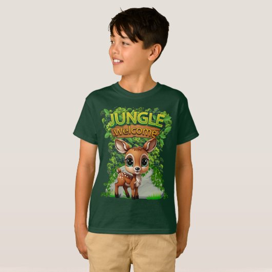 Whimsical Deer Wildlife Doe Graphic Fawn Animal 🦌 T-shirt (Voorkant volledig)