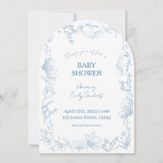 Whimsical Delft Baby Shower Invitation Kaart
