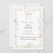 Whimsical Delft Floral Baby Shower Invite Kaart (Voorkant)