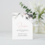 Whimsical Delicate Blush Floral Branch  Informatiekaartje (Staand voorkant)