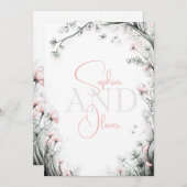 Whimsical Delicate Blush Floral Branch  Kaart (Voorkant / Achterkant)