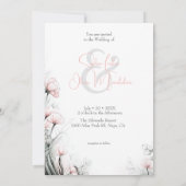 Whimsical Delicate Blush Floral Branch  Kaart (Achterkant)