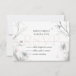 Whimsical Delicate Blush Floral Branch  RSVP Kaartje
