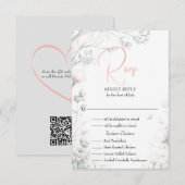 Whimsical Delicate Blush Floral Branch  RSVP Kaartje (Voorkant / Achterkant)