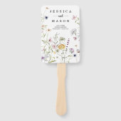 Whimsical Delicate Wildflower Wedding Programme Fa Handwaaier (Voorkant)