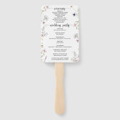 Whimsical Delicate Wildflower Wedding Programme Fa Handwaaier (Achterkant)