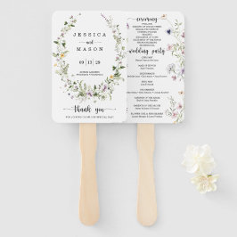 Whimsical Delicate Wildflower Wedding Programme Fa Handwaaier