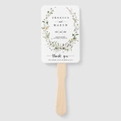 Whimsical Delicate Wildflower Wedding Programme Fa Handwaaier (Voorkant)