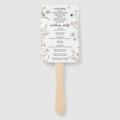 Whimsical Delicate Wildflower Wedding Programme Fa Handwaaier (Achterkant)