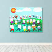 Whimsical Dental Art Wrapped Canvas (Insitu (Houten vloer))