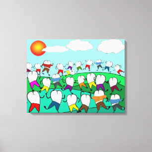 Whimsical Dental Art Wrapped Canvas Afdruk