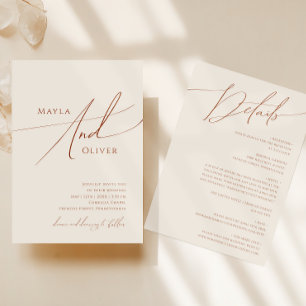 Whimsical Desert   Alle beige in één bruiloft Kaart