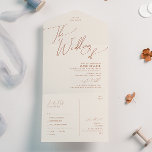 Whimsical Desert | Beendenhuwelijk van zegel en ve All In One Uitnodiging<br><div class="desc">Deze witte woestijn | beige bruiloft van zeehonden en alle zendingen in één uitnodiging zijn perfect voor je eenvoudige, rustige westerne beige en terracotta aardentonen bruiloft. Het neutrale aardeboho kleurenpalet is zuidwest met een modern retro-gevoel. Het manuscript is een delicate minimalistische handgeschreven kalligrafie die vrij elegant en romantisch is. Het...</div>