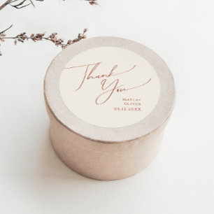 Whimsical Desert   Beige Bedankt voor het huwelijk Ronde Sticker