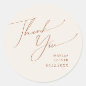 Whimsical Desert | Beige Bedankt voor het huwelijk Ronde Sticker (Voorkant)