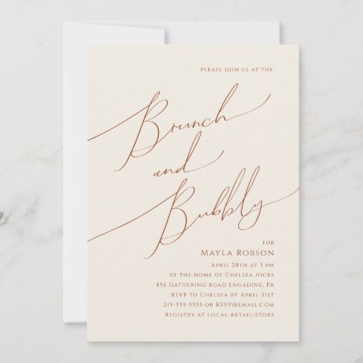 Whimsical Desert | Beige Brunch en Bubble Kaart (Voorkant)