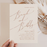 Whimsical Desert | Beige Brunch en Bubble Kaart<br><div class="desc">Dit walvisachtige dessert | beige brunch en bubbly nodigt u uit voor uw eenvoudige rustige westerne beige en terracotta aardtoon. Het neutrale aardeboho kleurenpalet is zuidwest met een modern retro-gevoel. Het manuscript is een delicate minimalistische handgeschreven kalligrafie die vrij elegant en romantisch is. Het product is bewerkbaar en beschikt over...</div>
