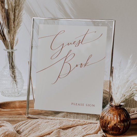 Whimsical Desert | Beige gastboek bordje Poster