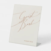 Whimsical Desert | Beige Guest Book Reclamebord Met Voetstuk (Voorkant)