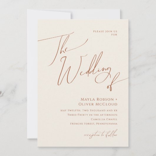 Whimsical Desert | Beige het huwelijk van Kaart (Voorkant)