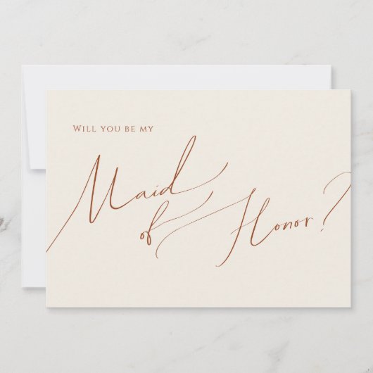 Whimsical Desert | Beige Maid of Honor Kaart (Voorkant)