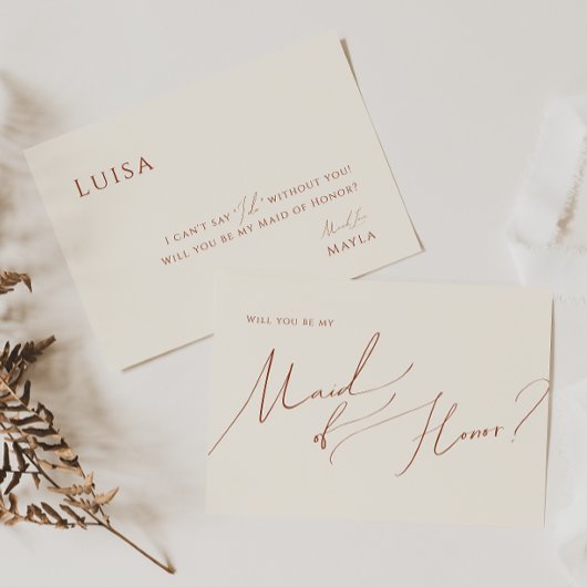 Whimsical Desert | Beige Maid of Honor Kaart