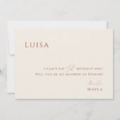Whimsical Desert | Beige Matron of Honor Kaart (Achterkant)