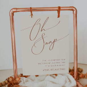 Whimsical Desert   Beige Oh Snap Hashtag Poster