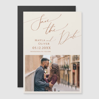 Whimsical Desert | Beige Save the Date Magnetische Uitnodiging