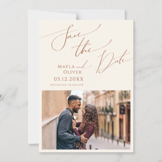 Whimsical Desert | Beige Save the Date Magnetische Uitnodiging (Voorkant)