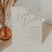 Whimsical Desert | Beige Signature Drinken Reclamebord Met Voetstuk