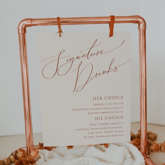 Whimsical Desert | Beige Signature Drinks Bord Poster