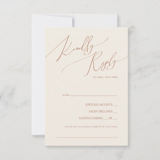 Whimsical Desert | Beige Song Request RSVP Card (Voorkant)