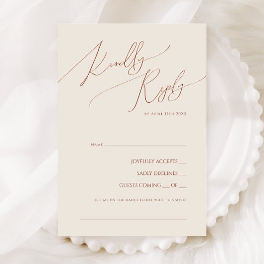 Whimsical Desert | Beige Song Request RSVP Card Kaartje