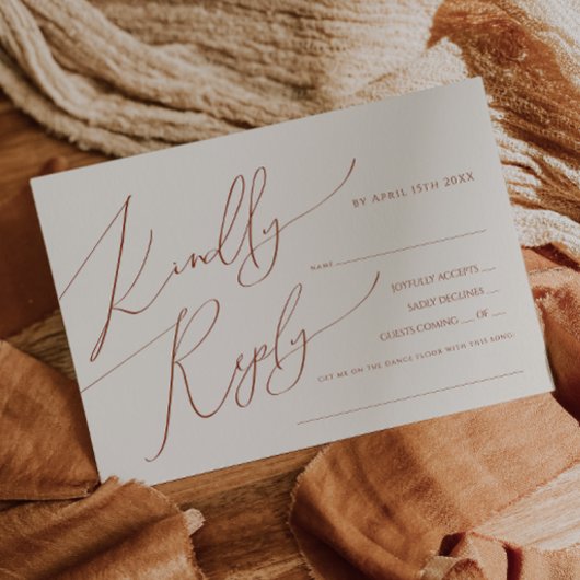 Whimsical Desert | Beige Song Request RSVP Card Kaartje