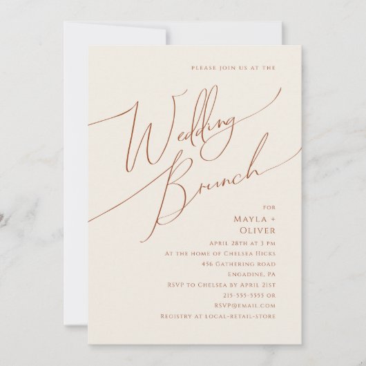 Whimsical Desert | Beige Trouw Brunch Kaart (Voorkant)