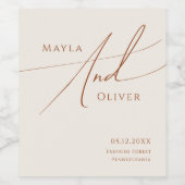 Whimsical Desert | Beige Weddenschap Wijn Etiket (Enkel label)