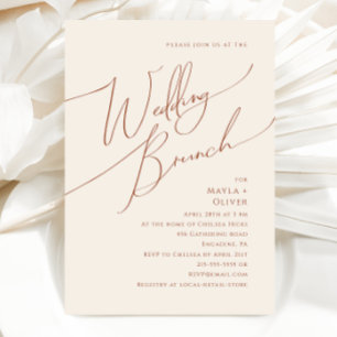 Whimsical Desert   Beige Wedding Brunch Kaart