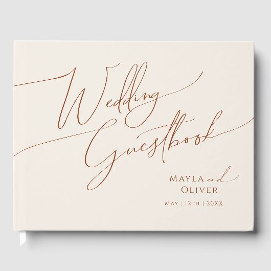 Whimsical Desert | Beige Wedding Guestbook Gastenboek (Voorkant)
