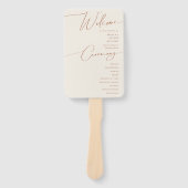 Whimsical Desert | Beige Wedding Programme Handwaaier (Voorkant)