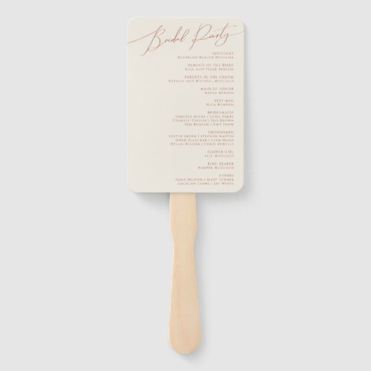 Whimsical Desert | Beige Wedding Programme Handwaaier (Achterkant)
