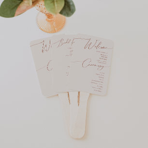 Whimsical Desert Beige Wedding Programme Handwaaier