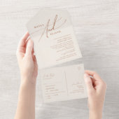 Whimsical Desert | Beige zegel en Verzending All In One Uitnodiging (Afscheurbaar)