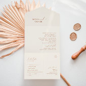 Whimsical Desert | Beige zegel en Verzending All In One Uitnodiging