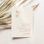Whimsical Desert | Belige monogram bruiloft Kaart<br><div class="desc">Deze witte woestijn | De uitnodiging voor een beige monogram bruiloft is perfect voor je eenvoudige, rustige westerne beige en terracotta aardnoten bruiloft. Het neutrale aardeboho kleurenpalet is zuidwest met een modern retro-gevoel. Het manuscript is een delicate minimalistische handgeschreven kalligrafie die vrij elegant en romantisch is. Het product is bewerkbaar...</div>